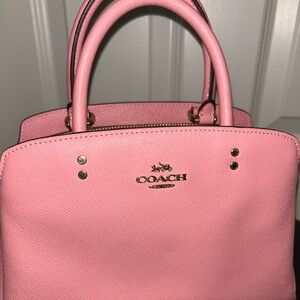 Coach Pink Leather Satchel with Gold Hardware